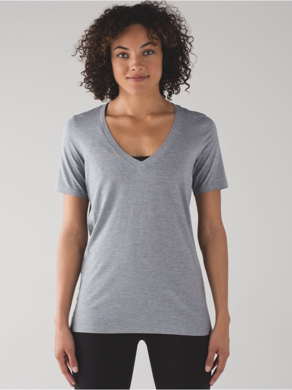 lululemon athletica Gray V-Neck Tee
